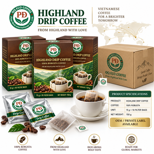 กาแฟเวียดนามไฮแลนด์ดริป 100% พรีเมี่ยมโรบัสต้า 15 กรัม x 10 ซอง แบบพกพา กาแฟโรบัสต้าเวียดนามดริป ชงดื่มได้ครั้งเดียว - Product Image 6