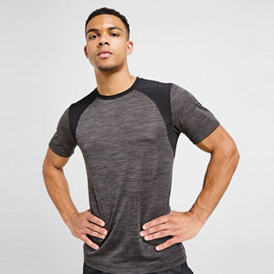Mens Charcoal Grey Heather <b>Raglan</b> Sleeve Crew Neck Athletic T-Shirt Short Sleeve Activewear <b>Top</b> Custom Logo OEM ODM Wholesale - Product Image 6