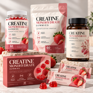 Gummies de créatine monohydrate personnalisées OEM ODM sous marque privée 5g 60 unités saveur fraise – Complément nutritionnel sportif - Product Image 3