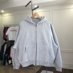Sudadera con Capucha Oversize para Hombre al por Mayor OEM, con Cremallera, Color Liso, Casual, 100% Algodón French Terry, Manga Larga - Product Image 2