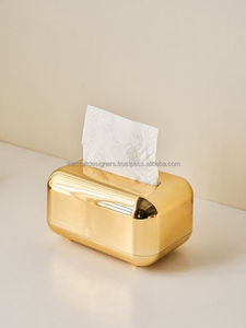 Compre en línea caja dispensadora de pañuelos de vidrio caja de almacenamiento de pañuelos de boda de lujo de alta calidad servilletas de metal caja de vidrio de exhibición para pañuelos - Product Image 4