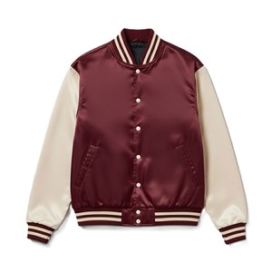 Chaqueta Bomber Varsity de Satén para Hombre, Impermeable, Cortavientos, Ropa Deportiva de Invierno, Ecológica, Transpirable, Personalizable Frontalmente, OEM, ODM - Product Image 1