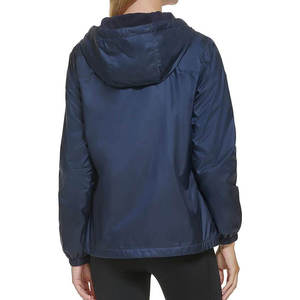 <b>Women</b> Hooded Windproof Blouson <b>Jacket</b> Full Sleeve Zipper Closure Solid Color Lightweight Outerwear <b>Spring</b> Casual Wear - Product Image 4
