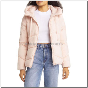 Chaqueta Acolchada Impermeable Personalizada para Mujer, Chaqueta de Invierno Acolchada de Diseño, Abrigo Acolchado de Nailon para Mujer - Product Image 5