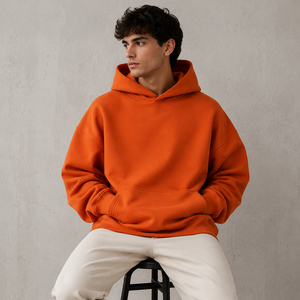 Men’s Oversized <b>Hoodie</b> Thick Heavyweight 460–650gsm French Terry Pullover Streetwear <b>3D</b> Embroidery Logo <b>Hoodie</b> - Product Image 4