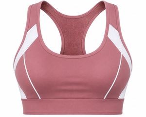 Soutien-gorge de sport rose pour femme, dos nageur, col ras du cou, sans coutures, respirant, maintien élevé, écologique, séchage rapide, pour fitness et activités sportives - Product Image 1