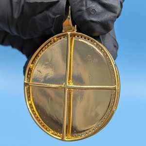 Pendentif Aigle Bicolore Texturé en Argent 925 Plaqué Or avec Moissanite VVS, Style Hip Hop, en forme de Cercle, type Médaillon Aigle en Vol - Product Image 5