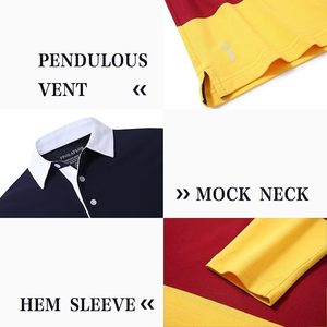 <b>Men's</b> Polo <b>Shirts</b> Long Sleeve Striped Dry Fit Casual <b>Collared</b> Pique Golf Polo <b>Shirts</b> for <b>Mens</b> - Product Image 5