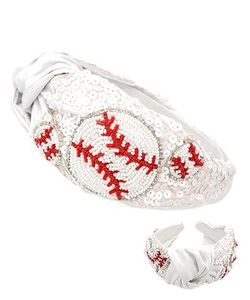 Fashion Fabric Hairband With <b>Football</b> Beaded Embroidery Handmade <b>Headband</b> For Casual Wear - Product Image 3