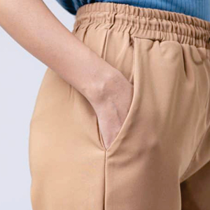 Women Cargo Pants Solid Color Mid Waist Elastic <b>Ankle</b>-Length Casual Pants With Pockets Breathable Woven Fit Loose - Product Image 5