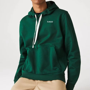 Modern Dark Green Oversized <b>Hoodie</b> for Men Cozy Fleece Zipper <b>Waterproof</b> 100% Cotton Minimal Everyday Street Style Winter Wear - Product Image 1