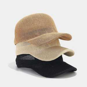 Spring and <b>Summer</b> New Paper <b>Straw</b> Breathable Baseball Cap Literary Solid Color Adjustable Sunshade Caps - Product Image 1