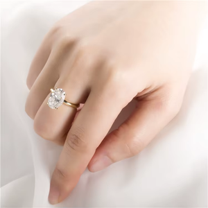 Anillo de Compromiso con Diamante de Corte Ovalado, Estilo Clásico para Mujer, Oro Sólido de 18K, Certificado GIA, Color D Natural - Product Image 2