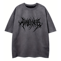 Camiseta de Hombre Nueva, Personalizada, Estilo Vintage, Lavado Ácido, Efecto Desgastado por el Sol, Tejido 100% Algodón, Corte Regular, Estilo Casual Urbano
