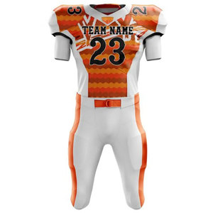 Conjunto de Uniforme de Fútbol Americano Personalizado, Impresión por Transferencia de Calor, Poliéster, Cuello en V, Sin Mangas, Jersey Ajustado que Absorbe la Humedad, Pantalones - Product Image 4