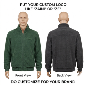 Autumn <b>Men's</b> Running <b>Jacket</b> 100% Polyester Fleece Waterproof Breathable Reflective Custom Logo Forest Green ODM - Product Image 1