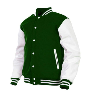 Nouvelle Arrivée Veste de Baseball Décontractée en Coton à Manches Côtelées avec Logo, Boutonnage Simple, Style Universitaire, Printemps Automne - Product Image 3