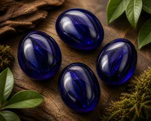 Pierre de palmier en obsidienne indigo, verre volcanique poli et lisse, pierre de méditation pour l'ancrage, le soulagement du stress et la guérison - Product Image 5