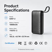 Cargador Portátil de 10000 mAh, Banco de Energía Móvil de 10000 mAh, Logotipo OEM, Venta al por Mayor de Fábrica para Viajes y Campamentos, CE RoHS FCC KC SAA