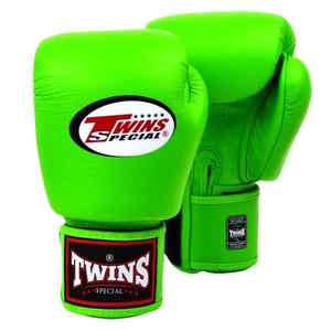 Twins Muay Thai Parrot Green Boxing <b>Gloves</b> Custom Real Cowhide Leather Pro Fight Sparring Training <b>Gloves</b> Adjustable Hook Loop - Product Image 1