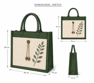 AMANI Eco-friendly Laminated Jute <b>Canvas</b> <b>Beach</b> Tote Bag with Rope Handle for Exhibition & Wedding Use - Product Image 2