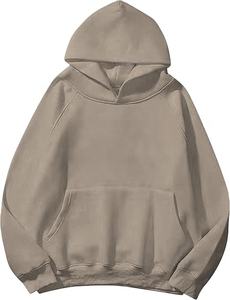 Sudadera con capucha de forro polar para mujer, informal, con logo personalizado, ecológica, transpirable, con bolsillo canguro, corte holgado, estampado de letras, talla grande, para otoño - Product Image 1