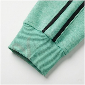 Ensemble de survêtement vert menthe pour homme, manches longues, col montant, fermeture éclair sur le devant, couleur unie, respirant, coupe décontractée, idéal pour le printemps - Product Image 6