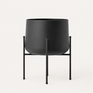 Modern Minimalist Metal Plant <b>Stand</b> with Large Black Flower <b>Pot</b> Rust-Proof Indoor Outdoor Decorative Planter for Living Room - Product Image 6