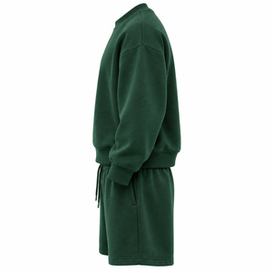 Ensemble de survêtement 2 pièces pour homme, style streetwear, en molleton de coton, avec sweat à capuche et short, léger, pour la détente - Product Image 3