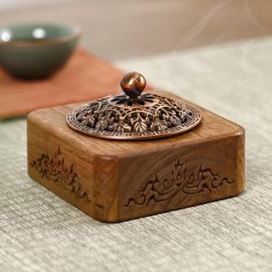 Porte-encens religieux en bois fait main, design plateau long, 100% naturel, durable, pour la maison, le bureau, la méditation, ou comme cadeau - Product Image 3