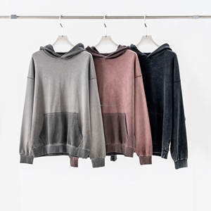 Sudaderas con capucha de algodón de alta calidad para hombre con gradiente de lavado ácido de gran tamaño personalizadas - Product Image 1