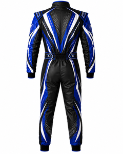 Traje de Carreras de Karting Personalizado con Sublimación, Ligero, Manga Larga, para Hombre, Negro, Azul, Blanco, Transpirable, Poliéster de Alta Calidad - Product Image 3