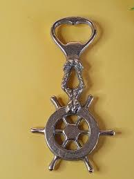 Antique Brass <b>Ship</b> <b>Wheel</b> Bottle Opener Vintage Nautical Style Handcrafted Bar Accessory - Product Image 2
