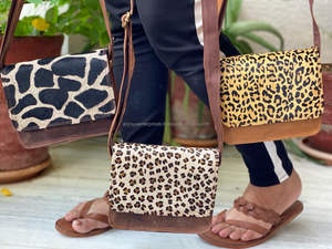 กระเป๋าหนังพิมพ์ลายสัตว์สำหรับผู้หญิงกระเป๋าสะพายหนังวัวผมบนกระเป๋าหนัง - Product Image 2