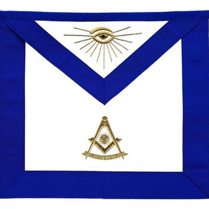 Tablier de Maçonnerie pour Grades Alliés, Blanc et Bleu, avec Ceinture Ajustable, Régalia Premium, Brodé, Épingle de Sûreté, Style Vintage - Product Image 3