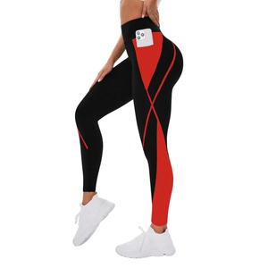 Women's High Waist Seamless Solid Sports Leggings Stretch Yoga Pants <b>Tummy</b> <b>Control</b> Workout Running Gym Fitness Pocket Activewear - Product Image 3