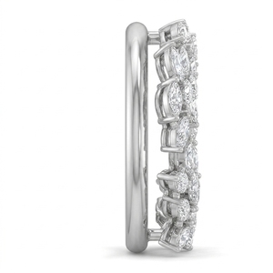 Anillo de Compromiso con 3 Diamantes Ovalados de 2.17Ct, Corte Ovalado, Color D-VVS2, Certificado IGI, Diamantes Cultivados en Laboratorio, Color Rosa, Anillo de Diamantes Ovalados Past Present Future - Product Image 1