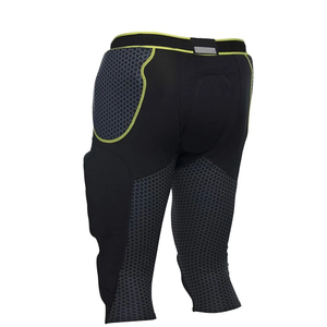 Black Padded Football Pants Belt Closure <b>Athletic</b> Sportswear Breathable Adult Practice Gear Mens American Football Performance - Product Image 6