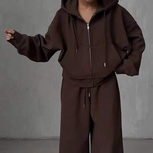 Ensemble de survêtement décontracté ample en molleton 100 % coton 240 g/m² pour homme, grande taille, avec sweat à capuche et pantalon de jogging - Product Image 6