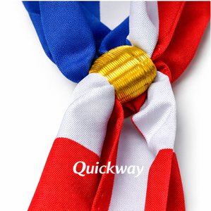 Red <b>White</b> Blue Tricolor Sash with Gold Tassels for Ceremony and Special Events - Product Image 2