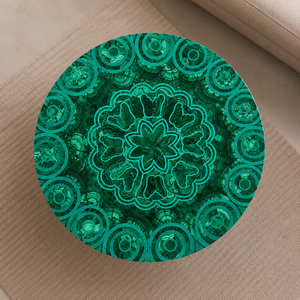 High Quality Round Malachite Dining <b>Table</b> Natural Green Gemstone Furniture Luxury Semi Precious Stone Tabletop Modern Handmade - Product Image 2