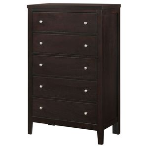 Comò elegante a 5 cassetti Payton Warm Brown con finitura marrone caldo - Product Image 3