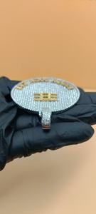 Pendentif personnalisé de luxe pour homme, style hip-hop, serti de diamants Moissanite VVS, bicolore, avec initiales en argent 925, idéal pour les cadeaux - Product Image 4