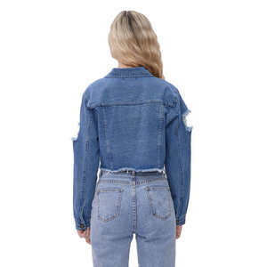 Chaqueta Vaquera para Mujer, Estilo Vintage, Chaqueta de Mezclilla Informal, Abrigo de Mezclilla Sólido, Ropa de Moda para Mujer para Otoño - Product Image 3