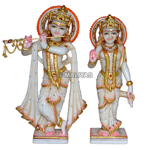 Marble ISKCON Radha Krishna Statue | White Marble Radha Krishna Murti | Handcrafted Devotional Idol | MALIYAS Jaipur - Product Image 2