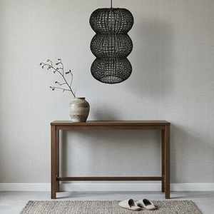 Handcrafted <b>Black</b> 3 Tier Rattan Pendant Light Boho Woven Bamboo Hanging <b>Lantern</b> Chandelier Ceiling Lamp For Resort Home Lighting - Product Image 1