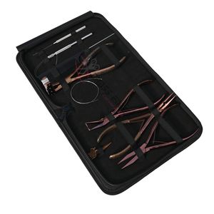 Juego de herramientas para extensiones de cabello color oro rosa: Alicates para extensiones, herramientas de gancho y bucle, peine de cola, alicates para extensiones de cinta, rasuradora - Product Image 1