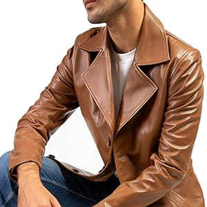 Abrigo Largo de Cuero Clásico para Hombre, Diseño de Gabardina de Moda Invernal, Abrigo de Cuero Transpirable de Primera Calidad, Precio al por Mayor - Product Image 2