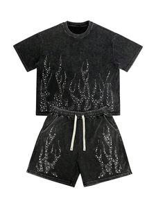 High Quality Summer Tshirt and Shorts Set Custom Logo Cotton Men Shorts T <b>Shirt</b> Set Short and Tshirt Set - Product Image 1