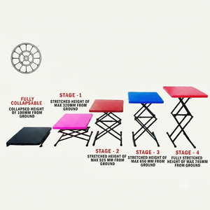 4-Stage Height Adjustable Scissor Table Heavy Duty Portable Plastic Folding <b>Desk</b> for Laptop Study Dining - Product Image 2